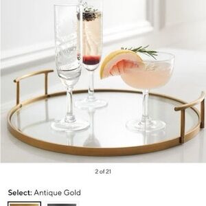 Pottery Barn “Bleecker Glass Bar Tray” in gold